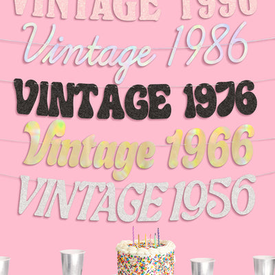 Custom Vintage Bday Banner - customizable banner