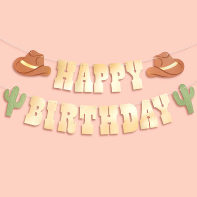 Wild Wild West Banner - gold foil banner