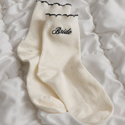 Classic Bride Socks - cream embroidered socks
