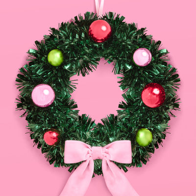 Pinkmas Wreath - iridescent mini wreath