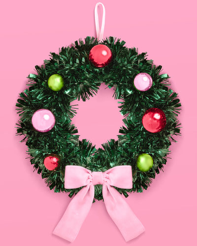 Pinkmas Wreath - iridescent mini wreath