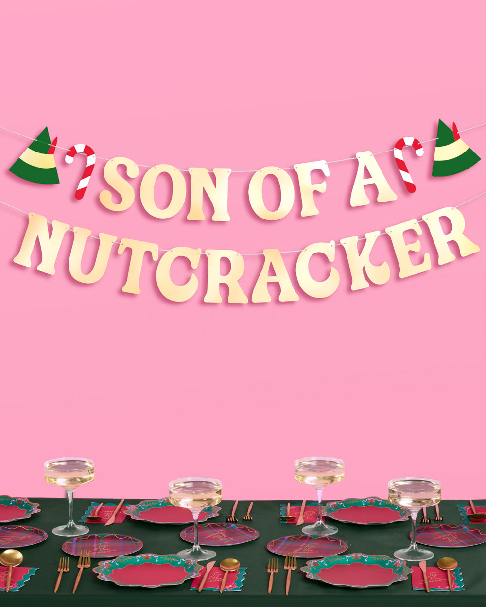 Son of a Nutcracker Banner - gold foil banner