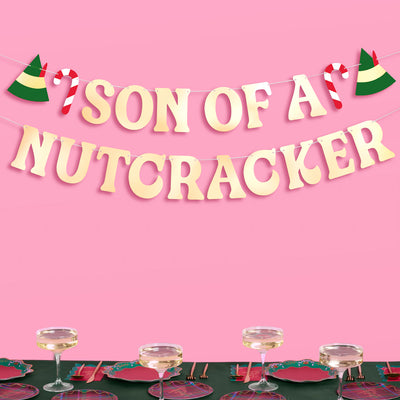 Son of a Nutcracker Banner - gold foil banner