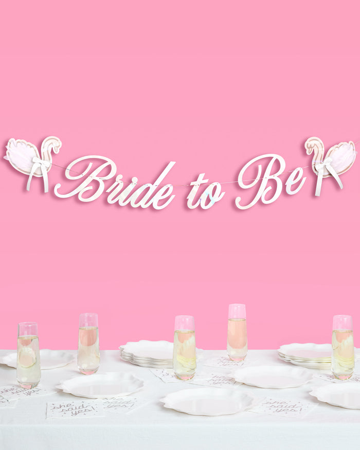 Swan to Be Banner - iridescent foil banner