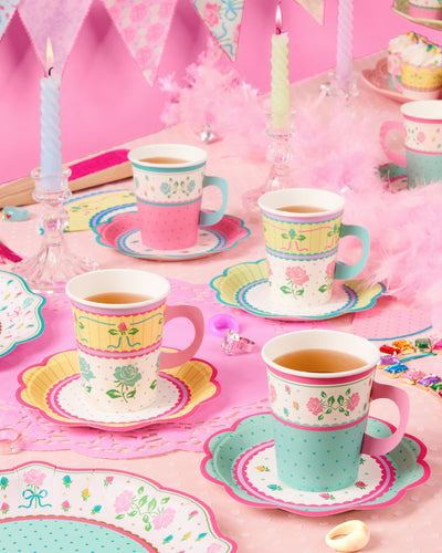 Tea Party Cups + Saucers - 32 pc drinkware set