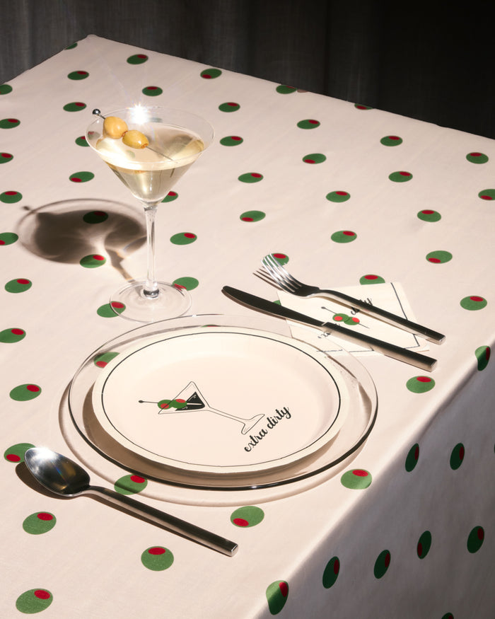 Dirty Martini Tablecloth - reusable tablecloth