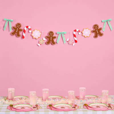 Bake it Merry - pink Christmas banner
