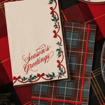 Season's Greetings Napkins - 24 Paper Napkins