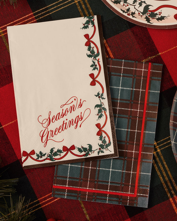Season's Greetings Napkins - 24 Paper Napkins