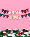 Game Time Banner - gold foil banner