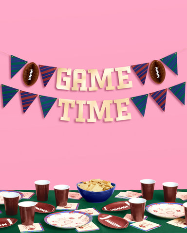 Game Time Banner - gold foil banner