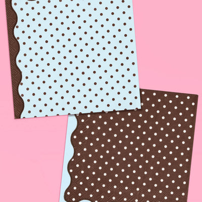 Beary Sweet Napkins - 24 polka dot paper napkins