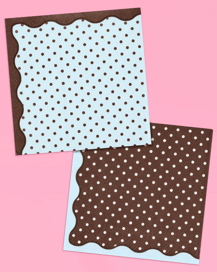 Beary Sweet Napkins - 24 polka dot paper napkins