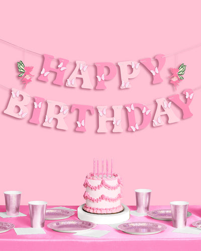 Garden Fairy Banner - 3D paper banner