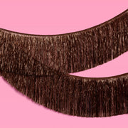 Espresso Fringe Banner - brown metallic fringe