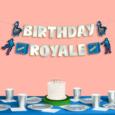 Birthday Royale Banner - silver foil banner