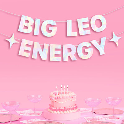 Big Leo Energy Banner - iridescent foil banner