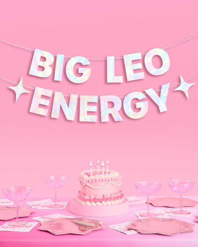 Big Leo Energy Banner - iridescent foil banner