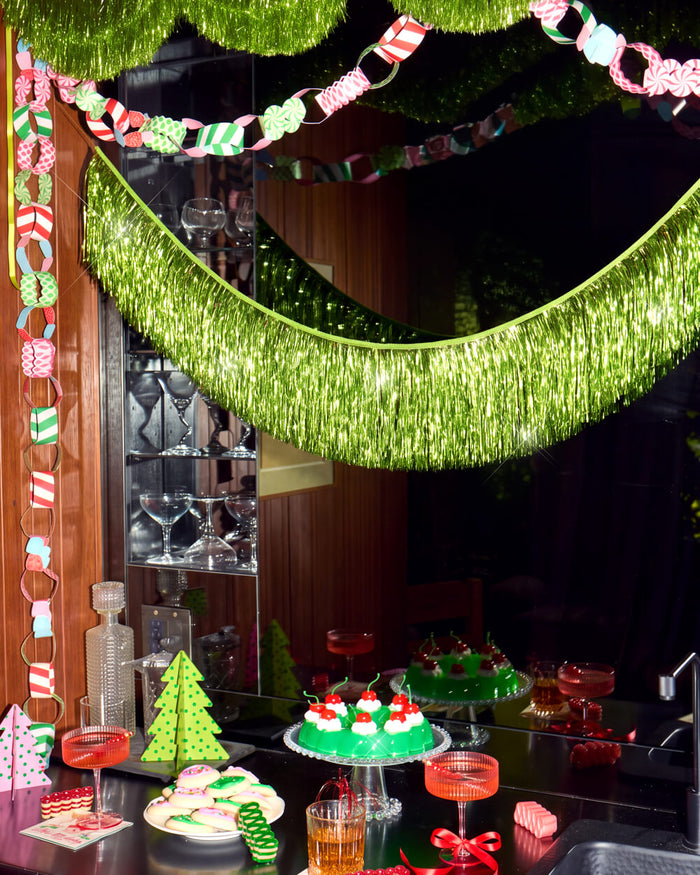 Limelight Fringe - lime green foil banner