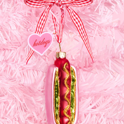Hot Dog Ornament - iridescent ornament