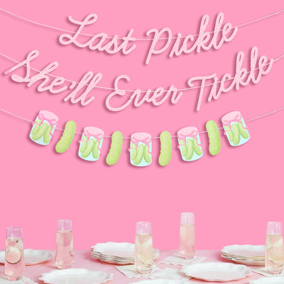 Last Pickle Banner - pink glitter banner