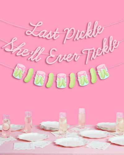 Last Pickle Banner - pink glitter banner
