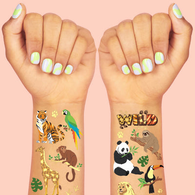 Jungle Animal Tattoos - 56 temporary tattoos