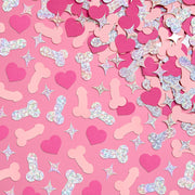 Penis Confetti - 200 pc pink + holographic confetti