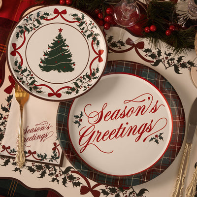 Seasons Greetings Plates - holiday plate set