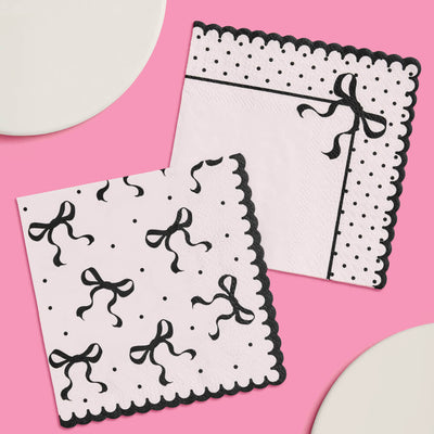 Little Black Bow Napkins - 24 paper napkins