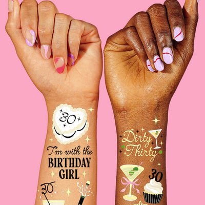 Dirty 30 Bday Tats - 50 temporary tattoos
