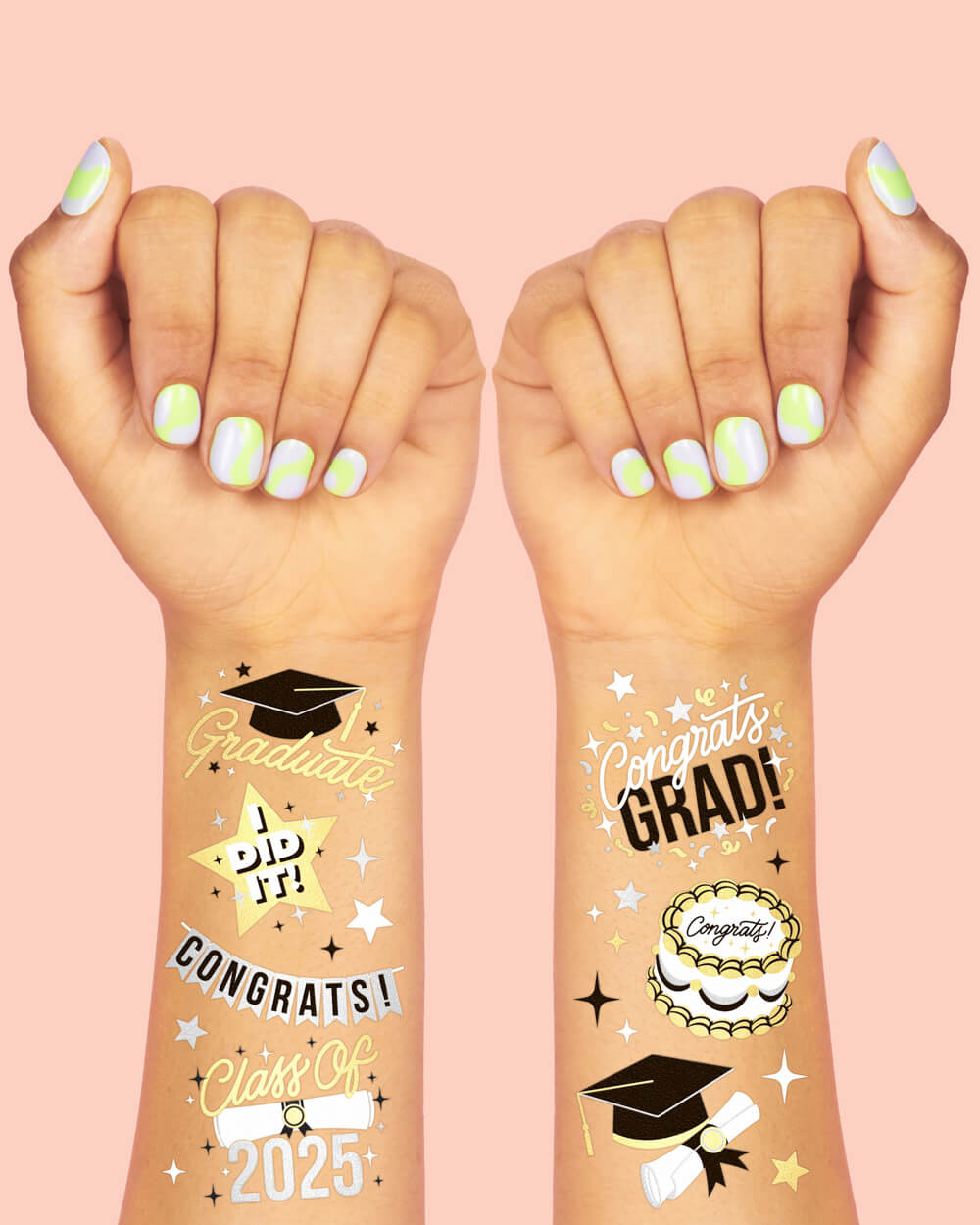 Class of '25 Tats - 48 foil temporary tattoos