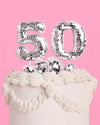 50 Disco Topper - 6 pc mirrored cake toppers
