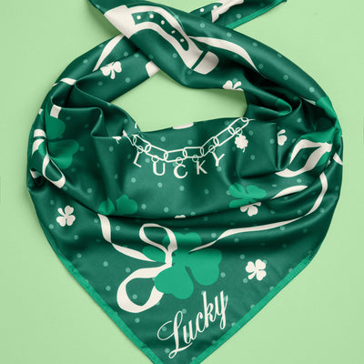 Kiss me, I'm Irish Headscarf - green silk headscarf