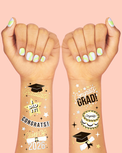 Class of '26 Tats - 48 foil temporary tattoos