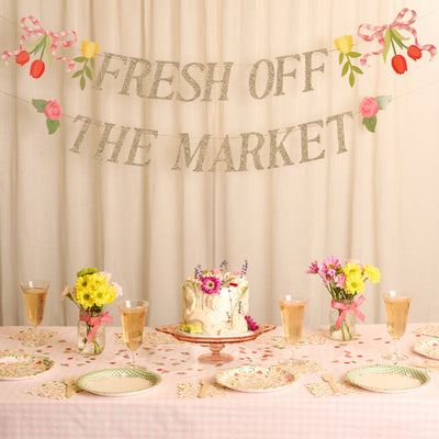 Fresh Off The Market Banner - gold glitter banner