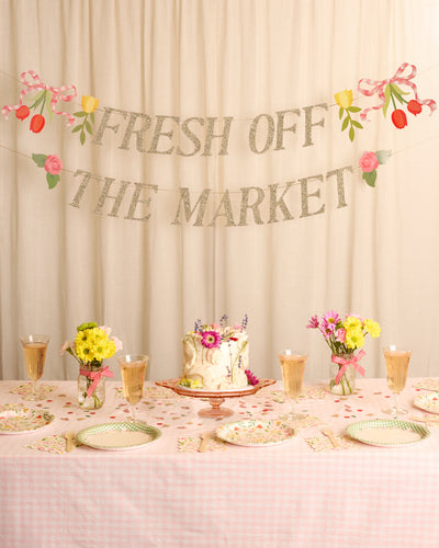 Fresh Off The Market Banner - gold glitter banner