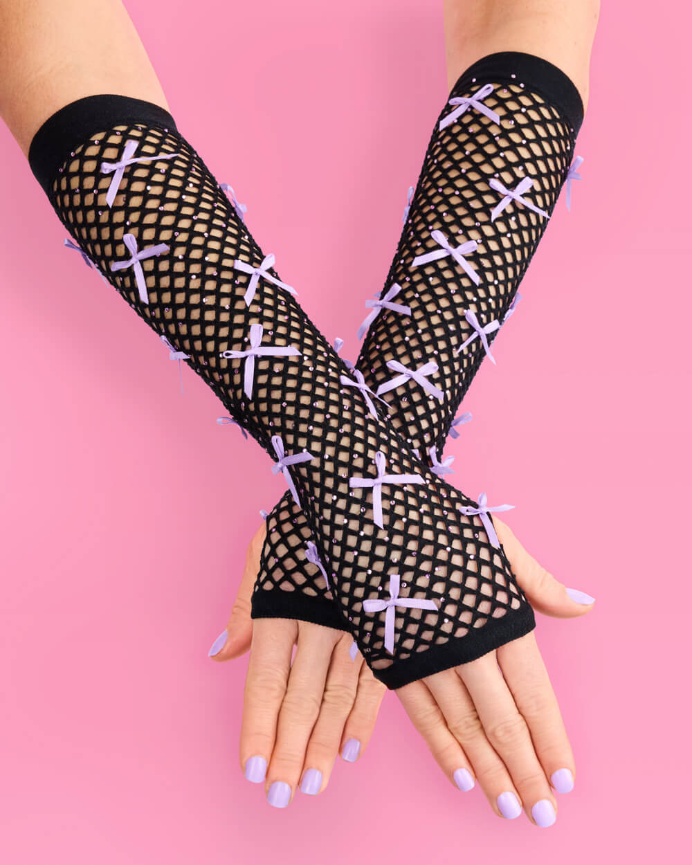 Good Idea Gloves - Fishnet Bow Gloves