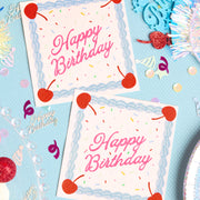 Bday Cake Napkins - 25 sprinkle napkins