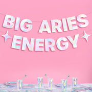 Big Aries Energy Banner - iridescent foil banner
