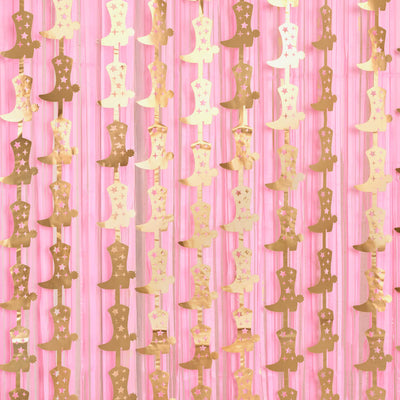 Gold Cowgirl Curtain Pack - cowgirl boot + fringe curtains