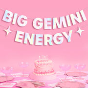 Big Gemini Energy Banner - iridescent foil banner