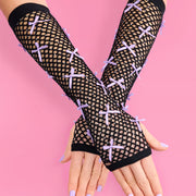 Good Idea Gloves - fishnet bow gloves