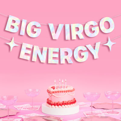 Big Virgo Energy Banner - iridescent foil banner