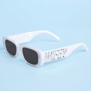 Wifey Sunnies - white marble sunglasses