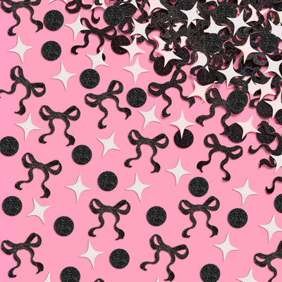 Little Black Bow Confetti - 200 pc glitter confetti
