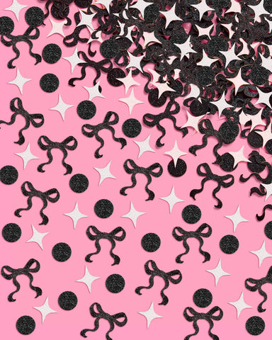 Little Black Bow Confetti - 200 pc iridescent foil confetti