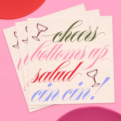 Cheers Cocktail Napkins - 25 paper napkins