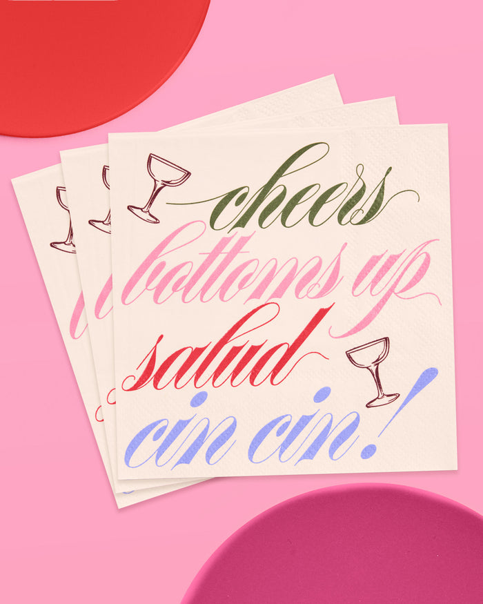 Cheers Cocktail Napkins - 25 paper napkins