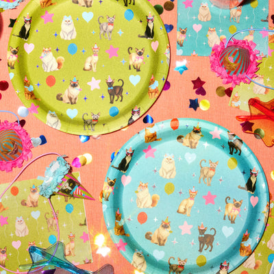 Cat Plates - 24 paper plates